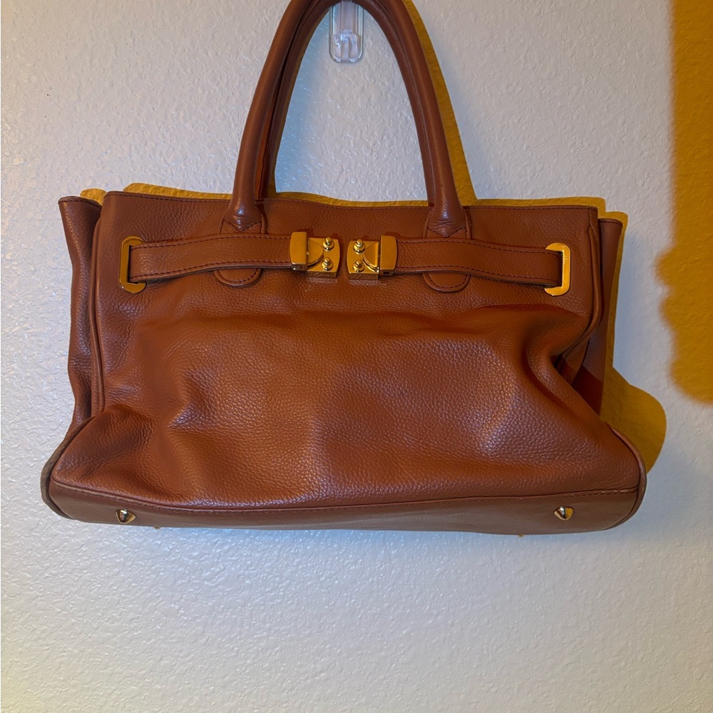 Onna Ehrlich Tan Leather Satchel